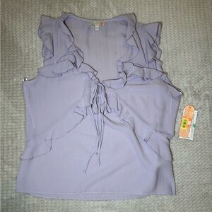 Gianni Bini Light Purple Ruffle Blouse